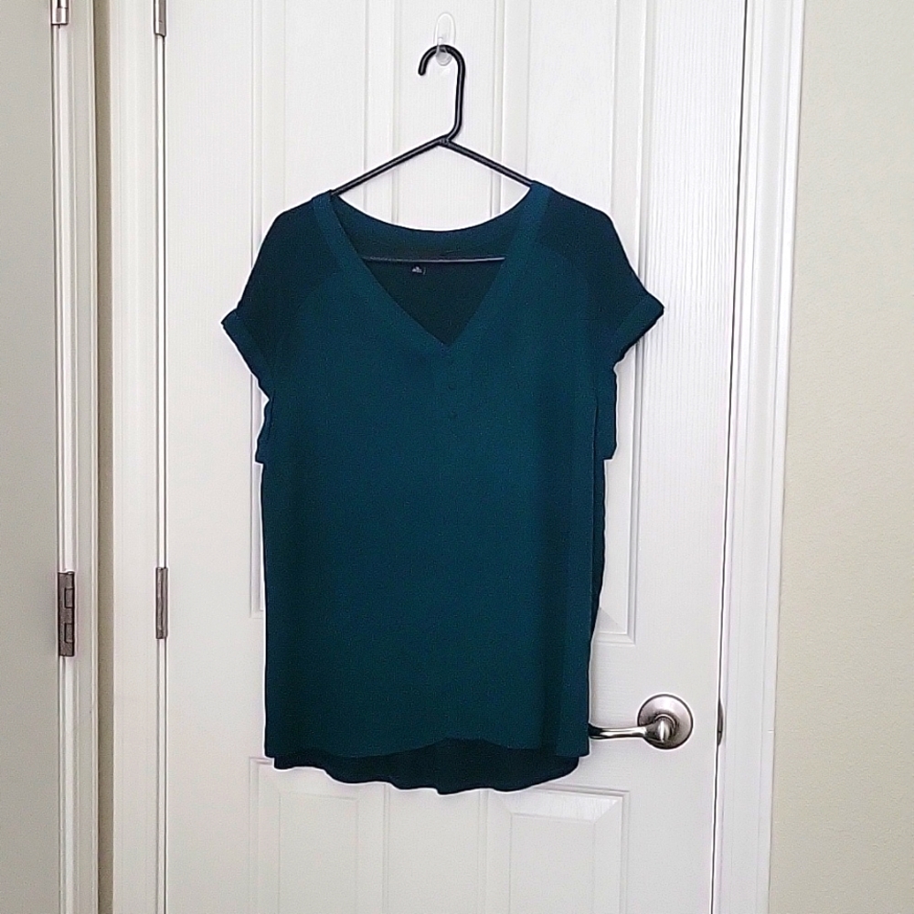 Fortune + Ivy mixed material, emerald green top
